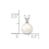 14k White Gold 7-8mm White Round Akoya Saltwater Cultured Pendant