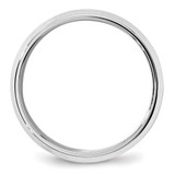 14k White Gold 7mm Beveled Edge Comfort Fit Wedding Band Size 8