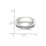 14k White Gold 7mm Beveled Edge Comfort Fit Wedding Band Size 8