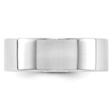 14k White Gold 7mm Lightweight Flat Wedding Band Size 8.5