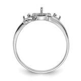 14k White Gold 7mm Pearl & Diamond Ring Mounting