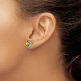 14k White Gold 7mm Peridot Earrings