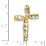 14k 1/2 carat Lab Grown Diamond VS/SI+ G+ Complete Cross Chain Slide Pendant - PM-5B97E0E5-6934