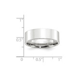 14k White Gold 7mm Standard Weight Flat Comfort Fit Wedding Band Size 7