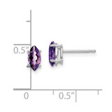14k White Gold 7x3.5mm Marquise Amethyst earring