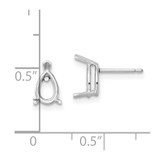 14k White Gold 7x5 Pear Earring Mountings