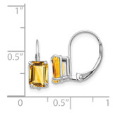 14k White Gold 7x5mm Emerald Cut Citrine Earrings - XL-DFFD131C-6867