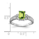 14k White Gold 7x5mm Emerald Cut Peridot AA Diamond ring - Y2-697BCE9F-2495
