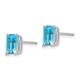 14k White Gold 7x5mm Emerald Earring Mounting