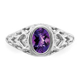 14k White Gold 7x5mm Oval Amethyst ring - Y4-BA720DEF-2794