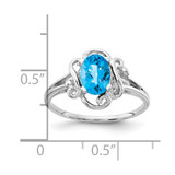 14k White Gold 7x5mm Oval Blue Topaz ring - Y2-7FA153A3-1571