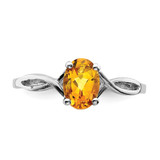 14k White Gold 7x5mm Oval Citrine ring - Y2-7EB70CA5-6744