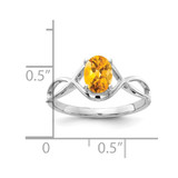 14k White Gold 7x5mm Oval Citrine Ring - Y4-2C93B37B-8480