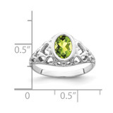 14k White Gold 7x5mm Oval Peridot ring - Y4-4C18118D-8288