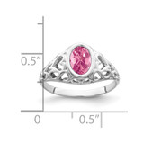 14k White Gold 7x5mm Oval Pink Tourmaline Ring - Y4-C101CE89-5496
