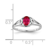 14k White Gold 7x5mm Oval Ruby ring - Y2-4A75A40F-9725
