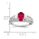 14k White Gold 7x5mm Oval Ruby ring - Y4-E850B76E-8630