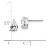 14k White Gold 7x5mm Pear Cubic Zirconia Earrings