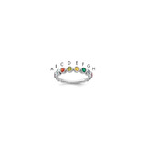 14k White Gold 8 Birthstone Mother's Ring