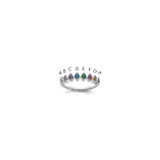 14k White Gold 8 Birthstone Mother's Ring Mounting