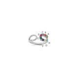 14k White Gold 8 Birthstone Wrap Mother's Ring Mounting