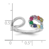 14k White Gold 8 Birthstone Wrap Mother's Ring Mounting