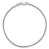 14K White Gold 8 inch 1.5mm Semi-Solid Round Box with Lobster Clasp Bracelet