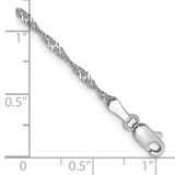 14K White Gold 8 inch 1.7mm Singapore with Lobster Clasp Chain