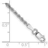 14K White Gold 8 inch 2mm Diamond-cut Rope with Lobster Clasp Chain