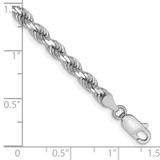 14K White Gold 8 inch 4mm Diamond-cut Rope with Lobster Clasp Chain