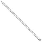 14K White Gold 8 inch 6mm Flat Figaro with Lobster Clasp Bracelet