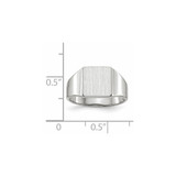 14k White Gold 8.5x9.5mm Closed Back Signet Ring