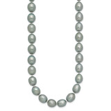 14k White Gold 8-9mm Grey Rice Freshwater Cultured Pearl 18 inch Necklace