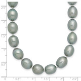 14k White Gold 8-9mm Grey Rice Freshwater Cultured Pearl 20 inch Necklace