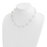 14k White Gold 8-9mm White Freshwater Cultured Pearl 14-Station 18 inch Necklace
