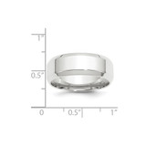 14k White Gold 8mm Beveled Edge Comfort Fit Wedding Band Size 9