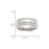 14k White Gold 8mm Double Milgrain Comfort Fit Wedding Band Size 6
