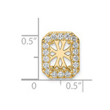 14k 1/2 carat Lab Grown Diamond VS/SI+ G+ Semi Mount Halo Chain Slide Pendant - PM-38434417-6099