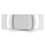 14k White Gold 8mm Lightweight Flat Wedding Band Size 11