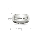 14k White Gold 8mm Standard Weight Comfort Fit Wedding Band Size 4