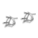 14k White Gold 8mm Trillion Earring Mountings