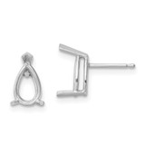 14k White Gold 8x5 Pear Earring Mountings