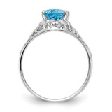 14k White Gold 8x6mm Oval Blue Topaz ring - Y4-A32B71D1-3974