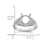 14k White Gold 8x6mm Oval Gemstone Ring Mounting