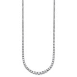 14k White Gold 9 7/8 carat Lab Grown Diamond VS+ F+ Complete Round 18 inch Graduated Tennis Necklace
