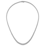 14k White Gold 9 7/8 carat Lab Grown Diamond VS+ F+ Complete Round 18 inch Graduated Tennis Necklace