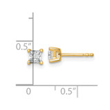 14k 1/2 carat Lab Grown Diamond VS+ F+ Princess Complete Four Prong Stud Earrings