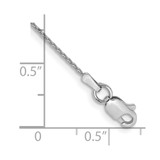 14K White Gold 9 inch 1mm Parisian Wheat with Lobster Clasp Anklet