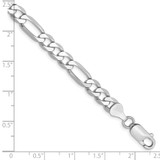14K White Gold 9 inch 6mm Flat Figaro with Lobster Clasp Chain