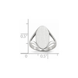 14k White Gold 9.0x17.0mm Closed Back Signet Ring